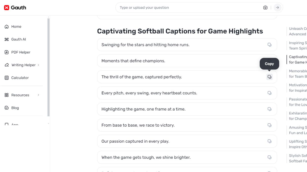 Elevate Your Game: Crafting Unique Softball Captions with Gauth